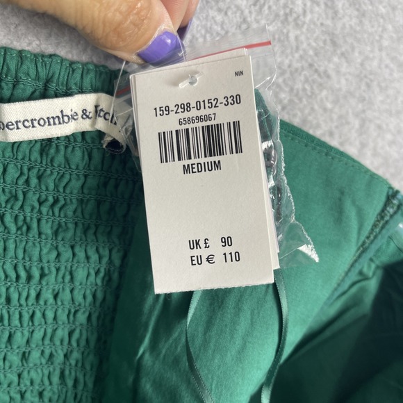 Abercrombie & Fitch Linen Strapless Pleated Midi Dress Womens Size M Cottagecore - Picture 10 of 11